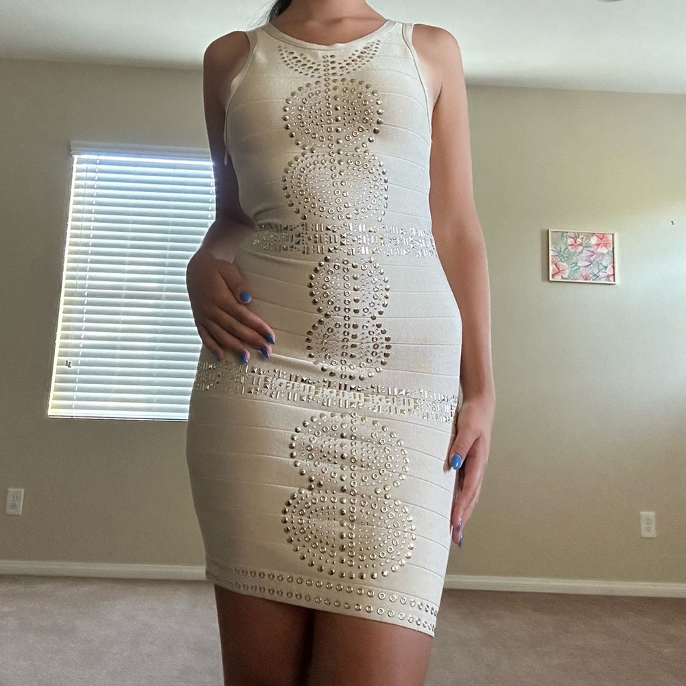 Bebe cream dress